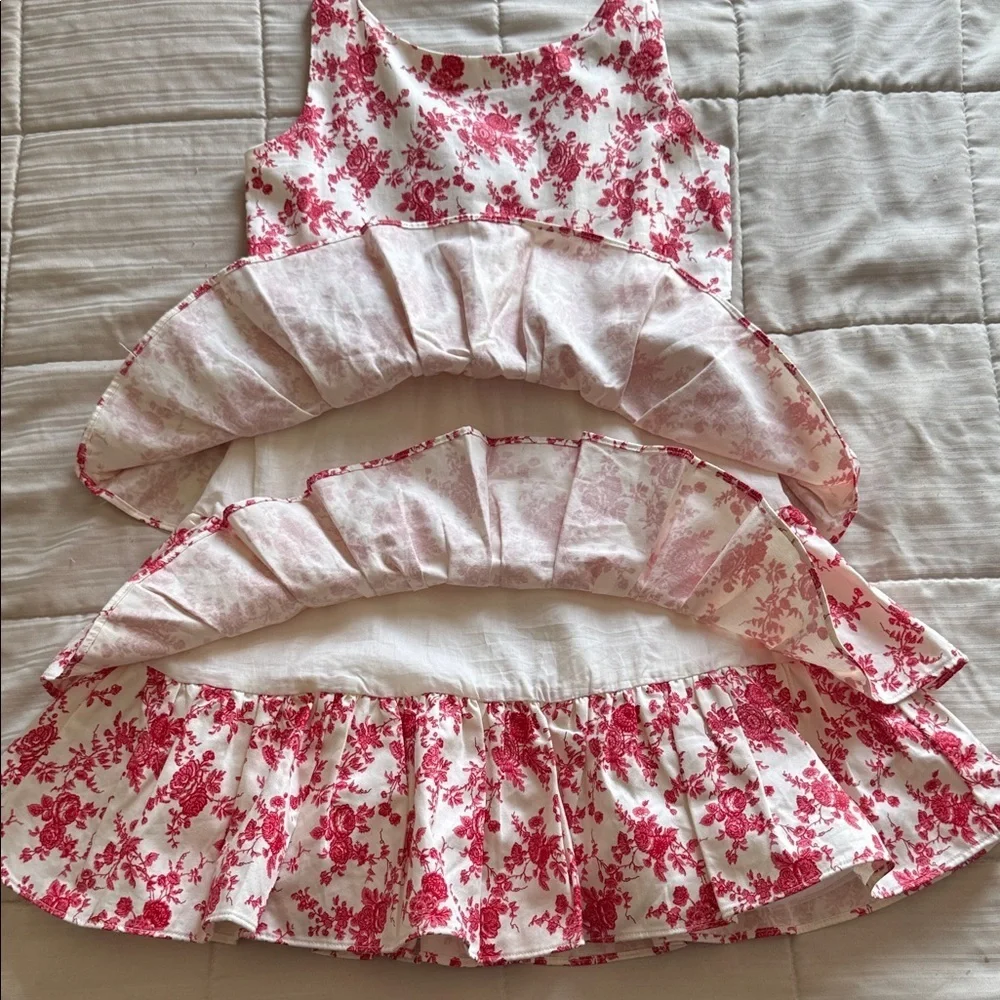 Janie and Jack Girls 8 Red Floral Ruffle Dress Holiday Edition